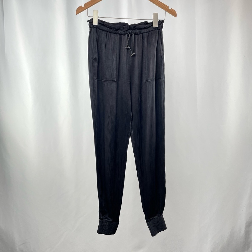 Los Angeles Atelier & other Stories Satin Jogger Pants in Black Size 2 - Picture 5 of 9
